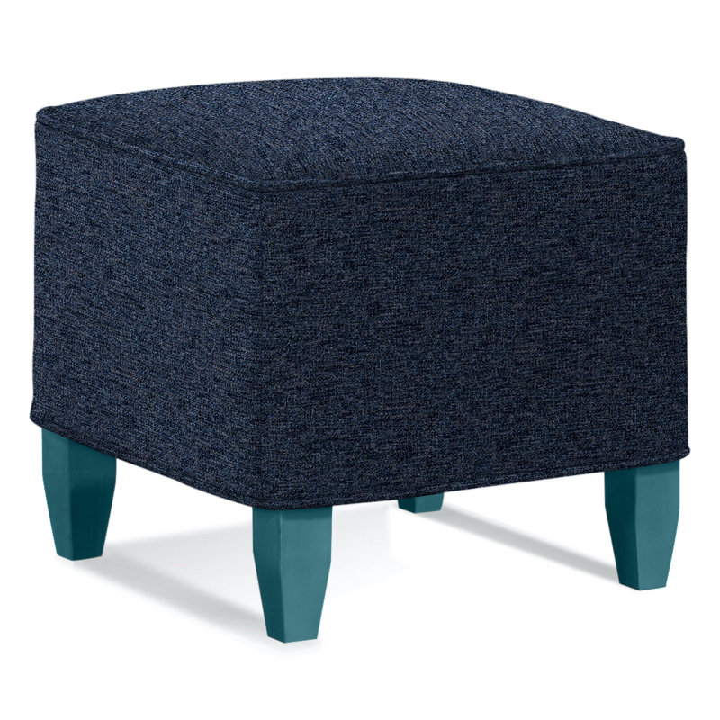 Brooklyn Square Ottoman, Basic Navy 100% Polyester, Black