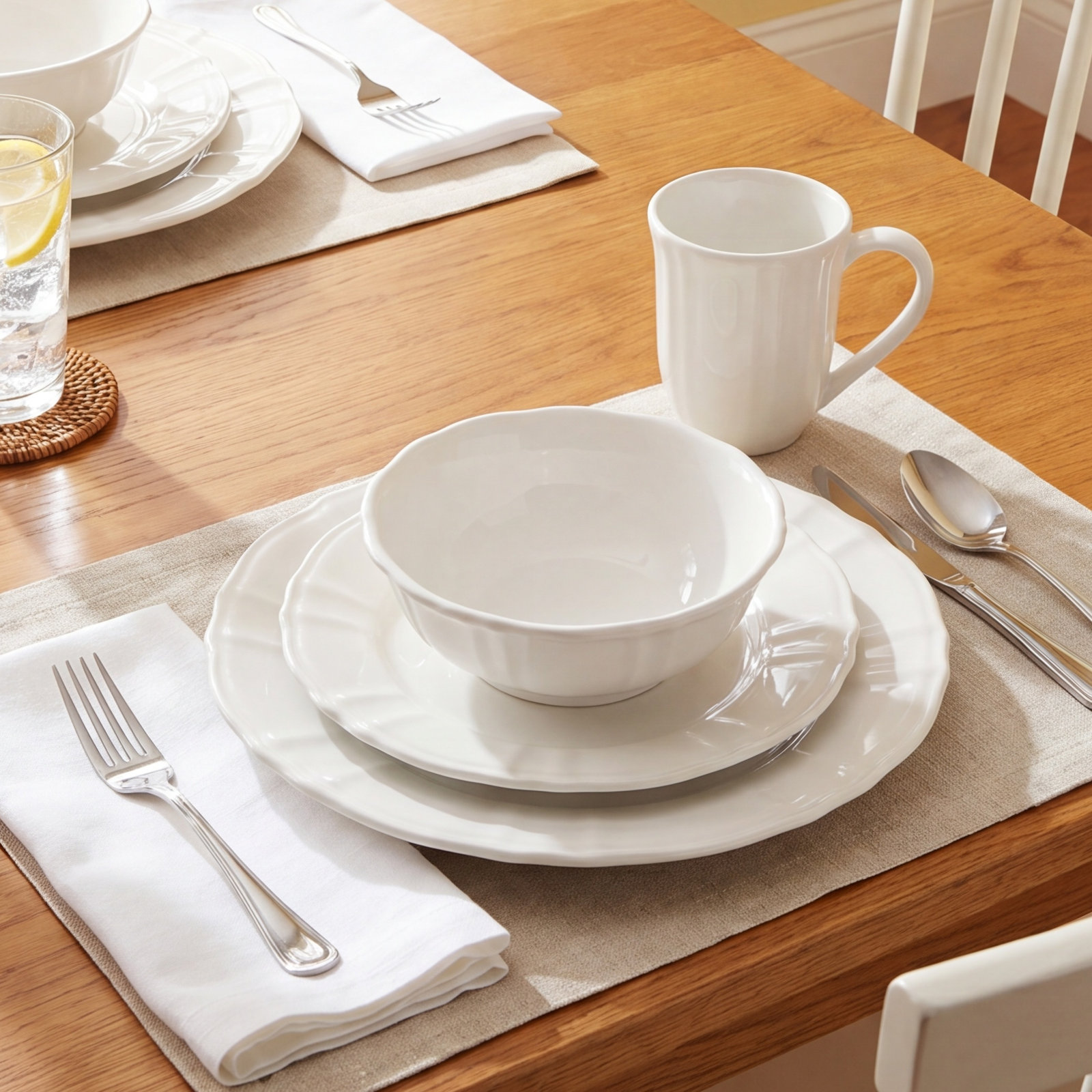 Chloe Dinnerware Set, White