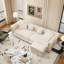 Canapé Chesterfield, canapé-lit gigogne 3 en 1 de 89 po, canapé-lit convertible, canapé-lit très grand, méridienne, canapé en velours 3 places avec repose-pieds mobile, conception capitonnée-255936088