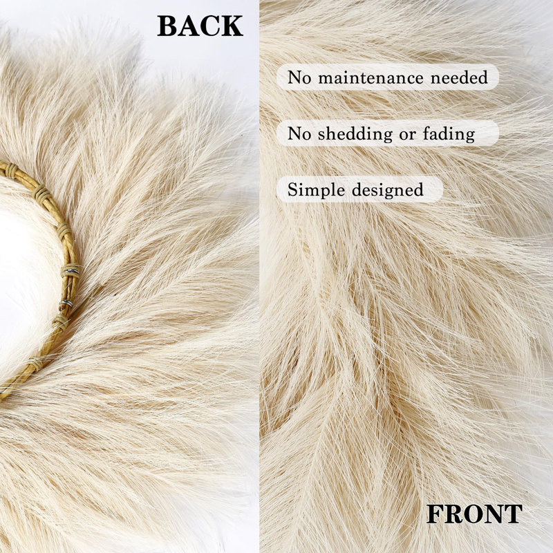Couronne de 26 po Pampas Grass Wreath, Beige