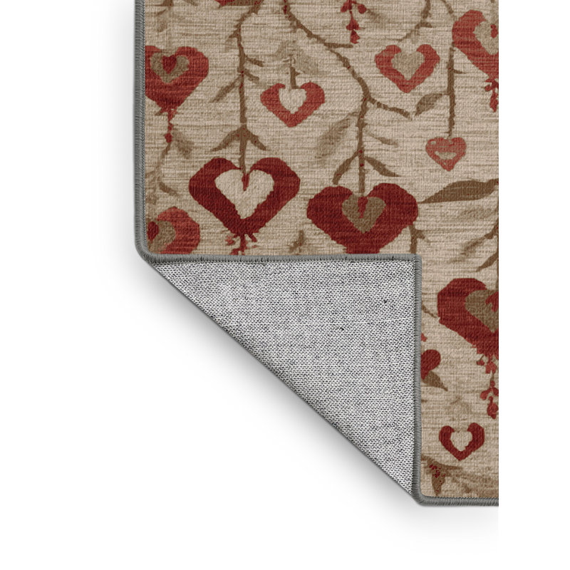 Machine Washable Botanical Gray Area Rug, Rectangle 2' x 3'