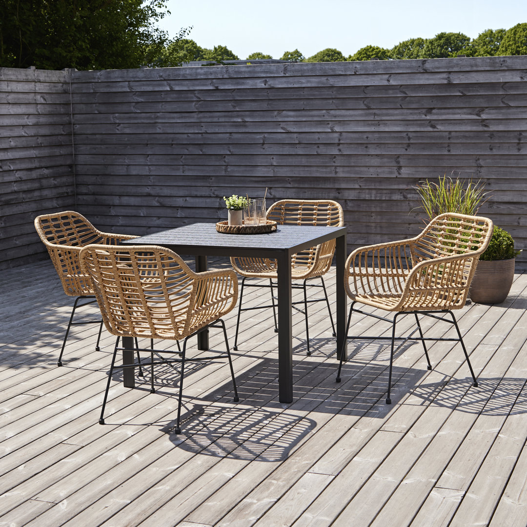 Square 5 - Piece 4 - Person 90Cm L Outdoor Table Set
