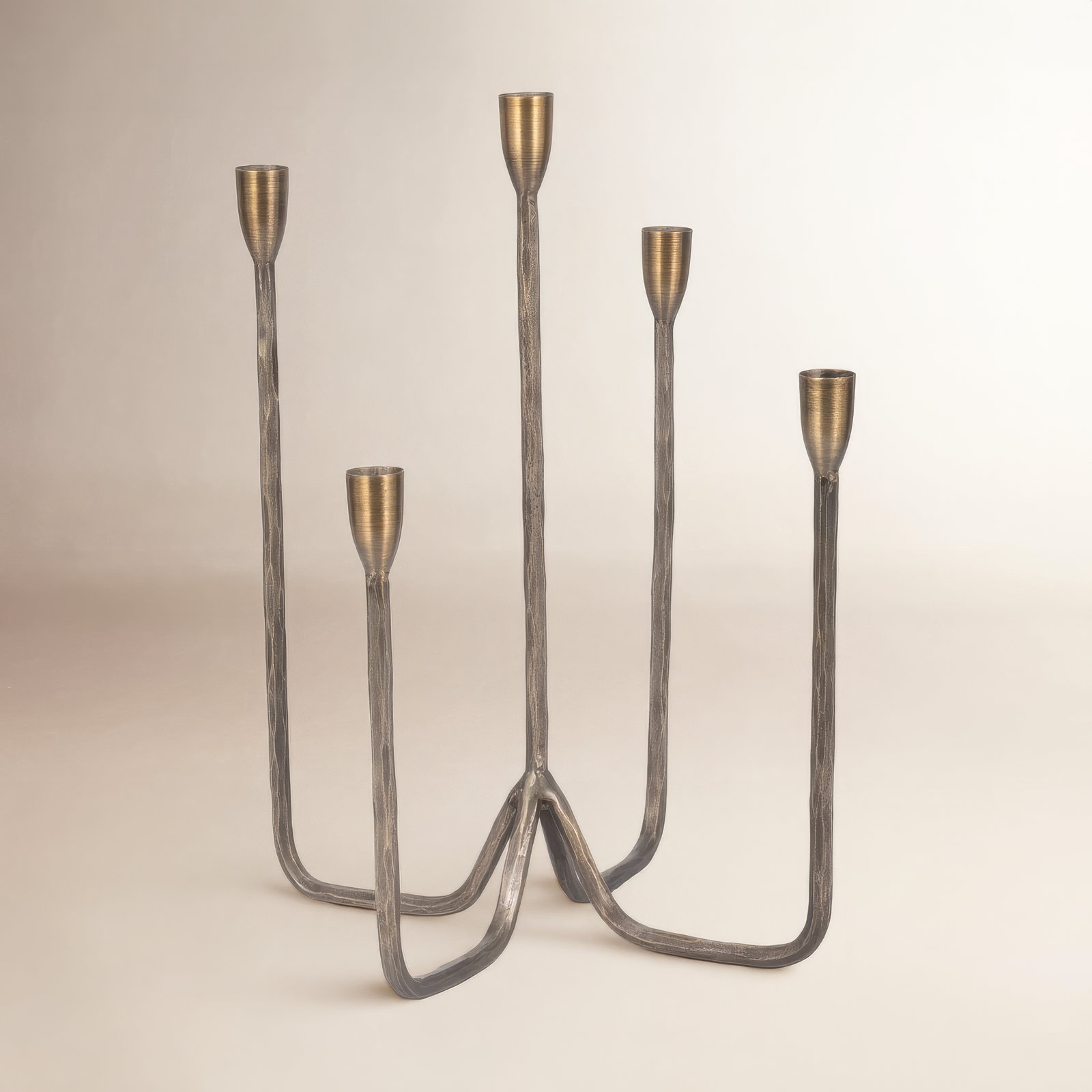 Albright 5-Taper Candlestick Holder, Gold