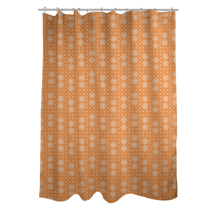 Rideau de douche simple en treillis Classic, Orange