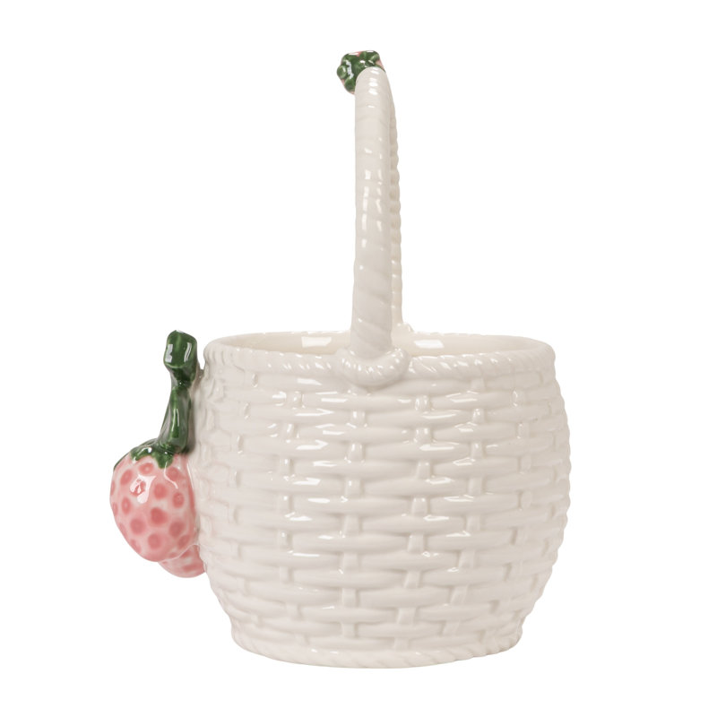 Stoneware Strawberry Basket Container