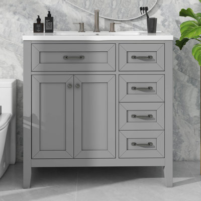 Meuble-lavabo simple 36 po avec tiroirs pratiques