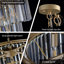 Lustre - cristal de style moderne 20 po avec finition en finition dorée - élégant luminaire suspendu à 7 lumières avec brins de cristal à 3 niveaux