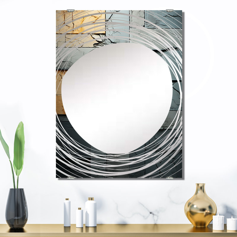 Hsieh - Miroir mural cubisme abstrait grand MIR136770, 32 po x 24 po