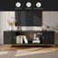 Meuble télé 70 po, meuble multimédia en bois robuste avec rangement et tablettes ouvertes pour le salon, design moderne-183644357