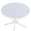 Table ronde 36 po en polypropylène blanc pour la cuisine, le jardin et le camping