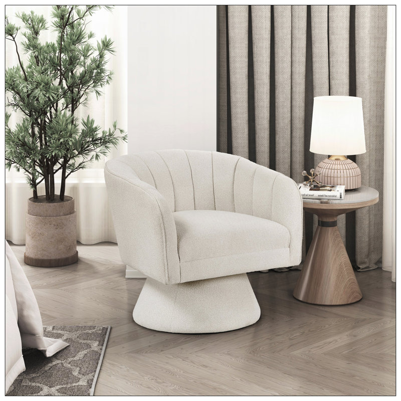 Chaise d'appoint moderne pivotante pour le salon, Beige