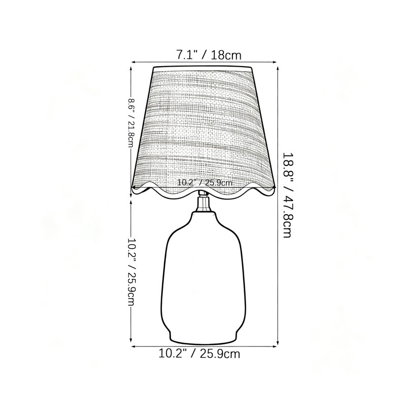 Lampe de table en céramique, Blanc, crème