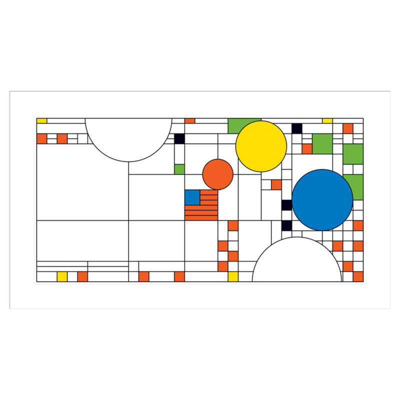 «Avery Coonley Playhouse (bas)» par Frank Lloyd Wright - reproduction d'art encadrée, H 24,53 po x l 41,5 po