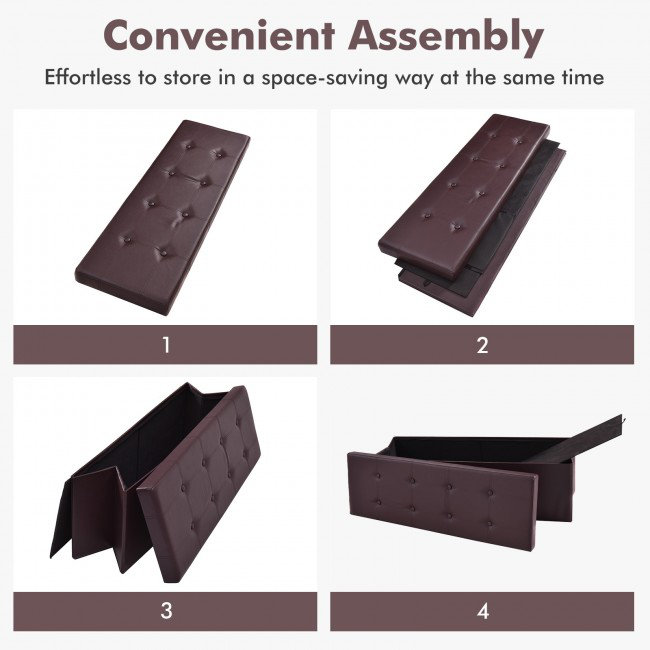 Faux Leather Ottoman