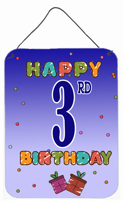 Art textuel sur bois "happy 3ème anniversaire" par denny knight