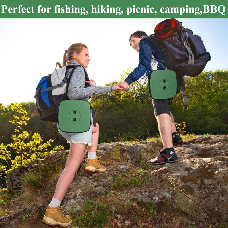 Upgraded Square Collapsible Stool For Adults,Portable Retractable Folding Telescoping Foldable Camping Stool Holds 400Lbs For Outdoor Fishing Hiking Gardening Travel BBQ