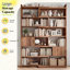 Bibliothèque moderne H 75,1 po - Rangement ouvert et fermé, en forme de L ou droit, pour le salon, la chambre à coucher, le bureau personnel, H 75,1 po x l 46,9 po x P 9,4 po-1024366992-1024366995