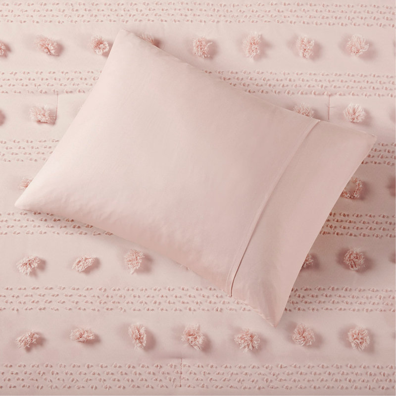 Ensemble d'édredon jacquard double / grand, Édredon double / grand + 2 taies décoratives sta, Rose
