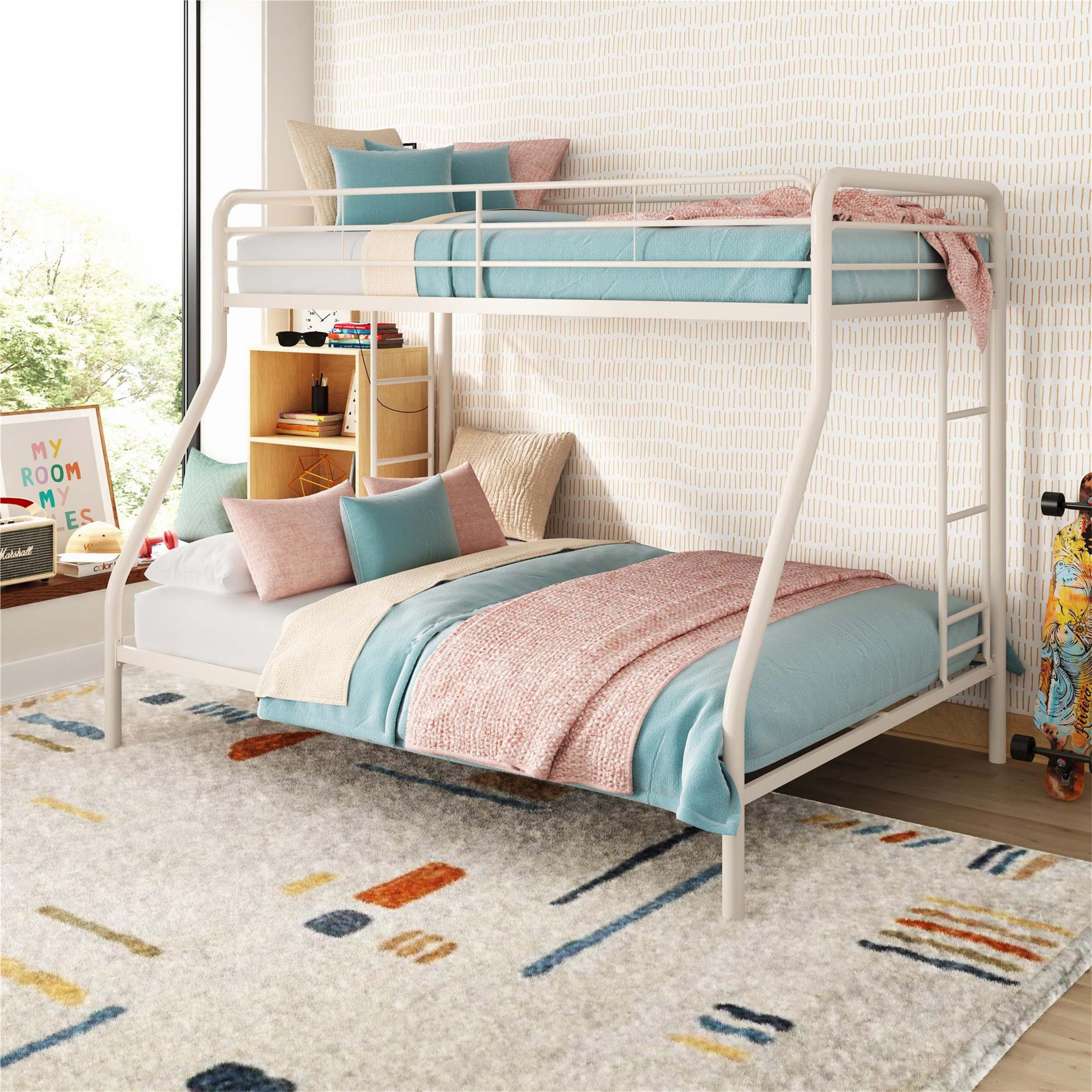 Integrated Laders Ebern Designs Durable Twin Over Full Metal Bunk Bed With Safety Rails ...
