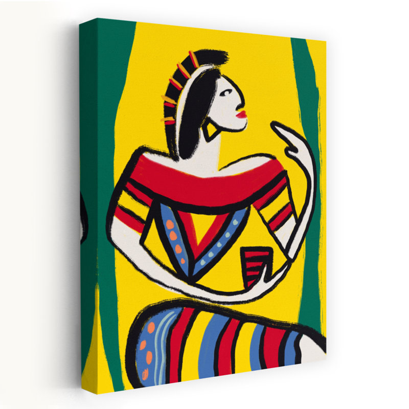 Vibrant Stylized Woman Abstract Bold Colorful Wall Art Print, 91.44cm H x 60.96cm W