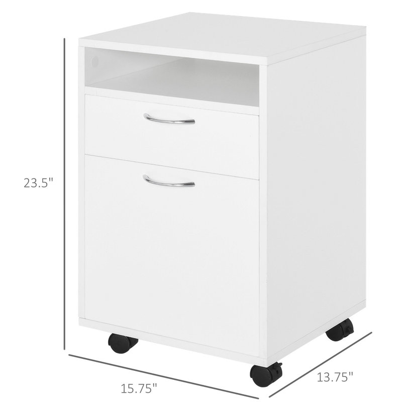 Rangement mobile avec classeur en bois