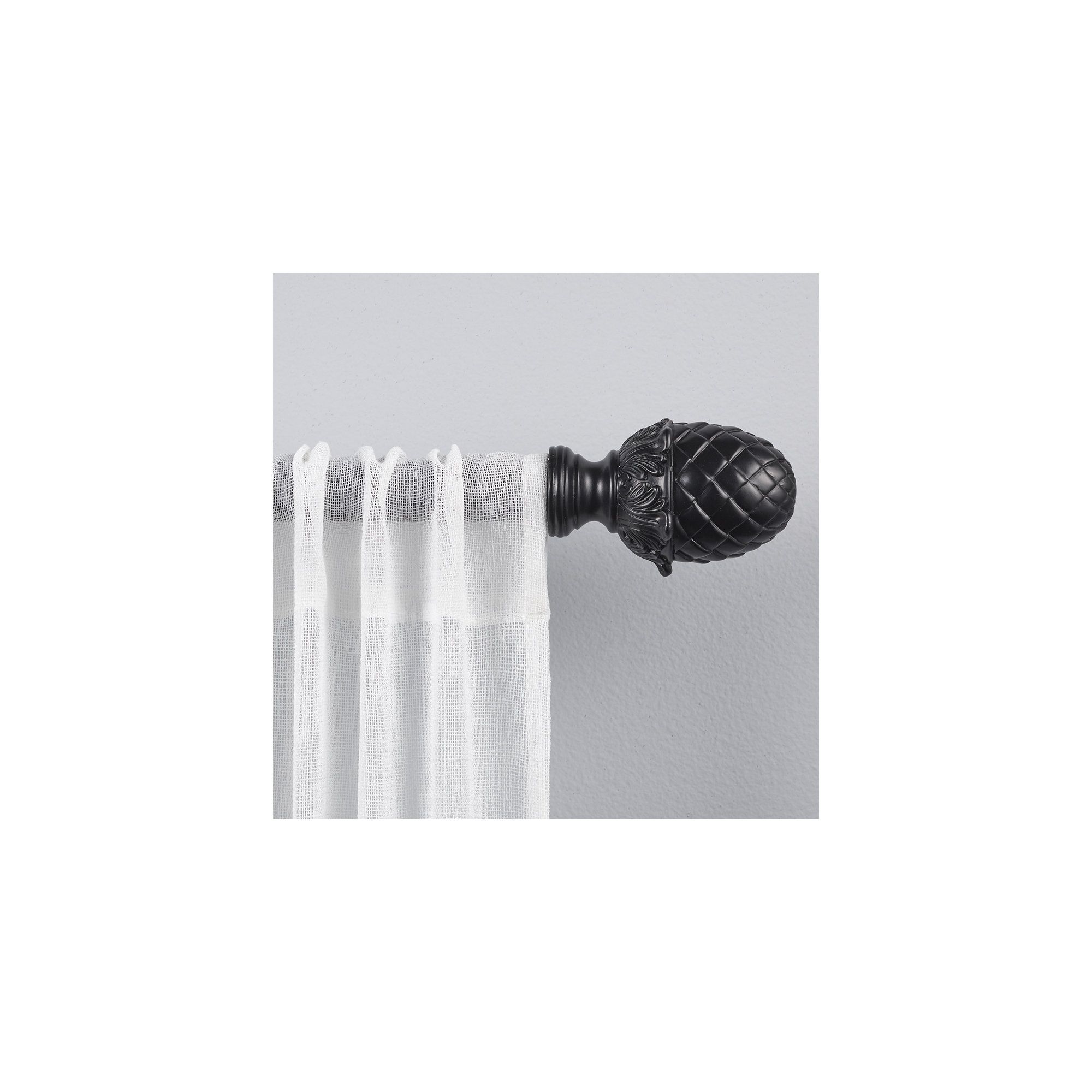 Nikhat Single Curtain Rod, Black, 36" - 72"