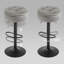 Swivel Upholstered Adjustable Height Counter Stool with Metal Frame-1828252873