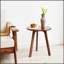 Table d'appoint ronde - Petite table d'appoint en chêne massif pour salon, chambre et balcon, facile à assembler et durable