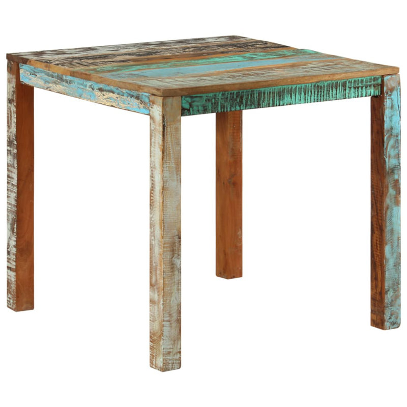 Table de salle à manger en bois massif, Brun / vert, L 31,5 po x L 32,3 po
