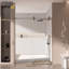 Porte de douche coulissante simple sans cadre de 56 po à l 76 po x H 76 po avec verre trempé amélioré de 3/8 po (10 mm), quincaillerie en acier inoxydable, chrome-124532304