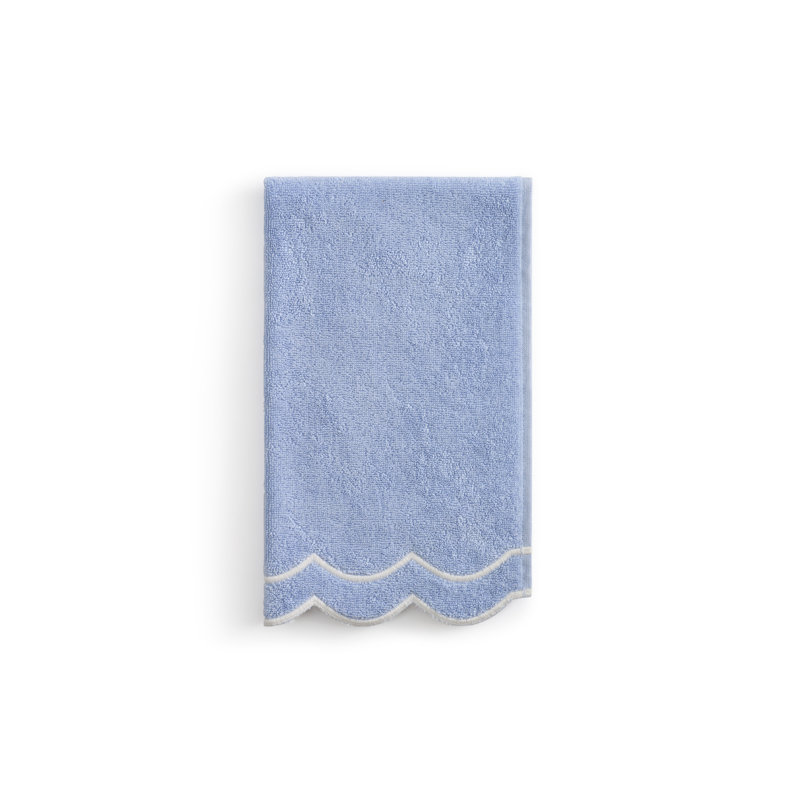Peri Home Scallop Hand Towel, Blue Ground