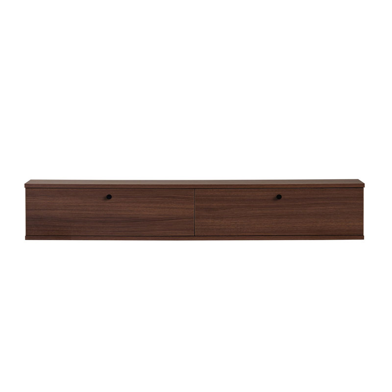 Meuble télé, 9.84" H x 62.99" W x 9.84" D, Walnut