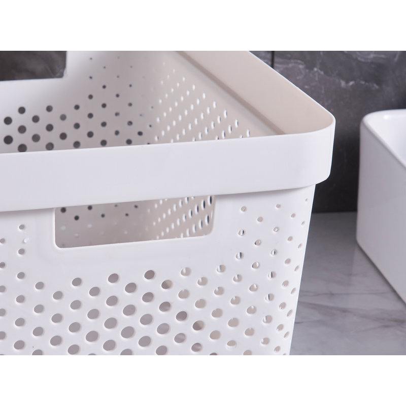 Rebrilliant Plastic Storage Tub & Tote, White, 4.9" H x 10.4" W x 7.1" D