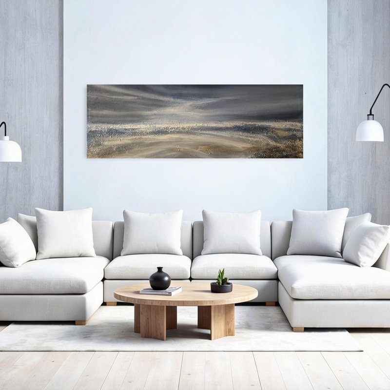 Art mural abstrait contemporain Moody, H 20 po x l 60 po