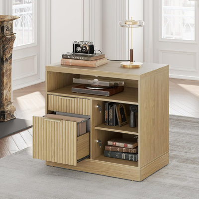 32” 2 Drawer Lateral Filing Cabinet With Lock, Charging Station & Storage For Home Office