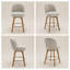 Tabouret de comptoir pivotant 26 po avec structure en bois massif et dossier moyen-909158412