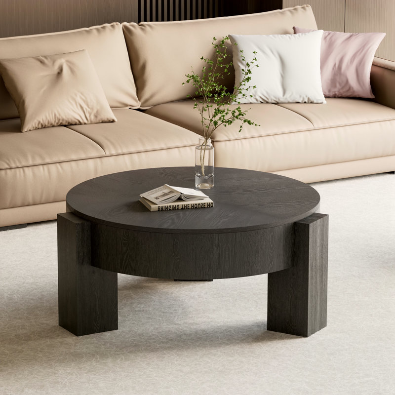Table basse 33 po avec rangement caché, Noir, noir, noir, noir