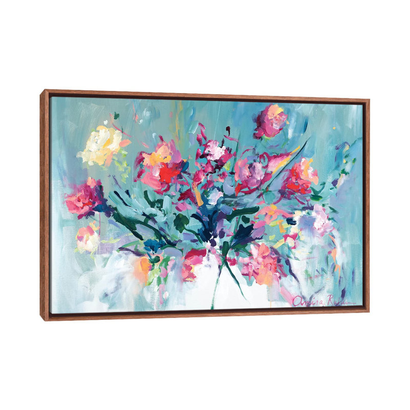 Courage to Bloom par Amira Rahim - reproduction d'art, Toile encadrée, H 26 po x l 40 po, Noir