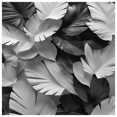 Black White Leaves Double Sided Throw Pillows