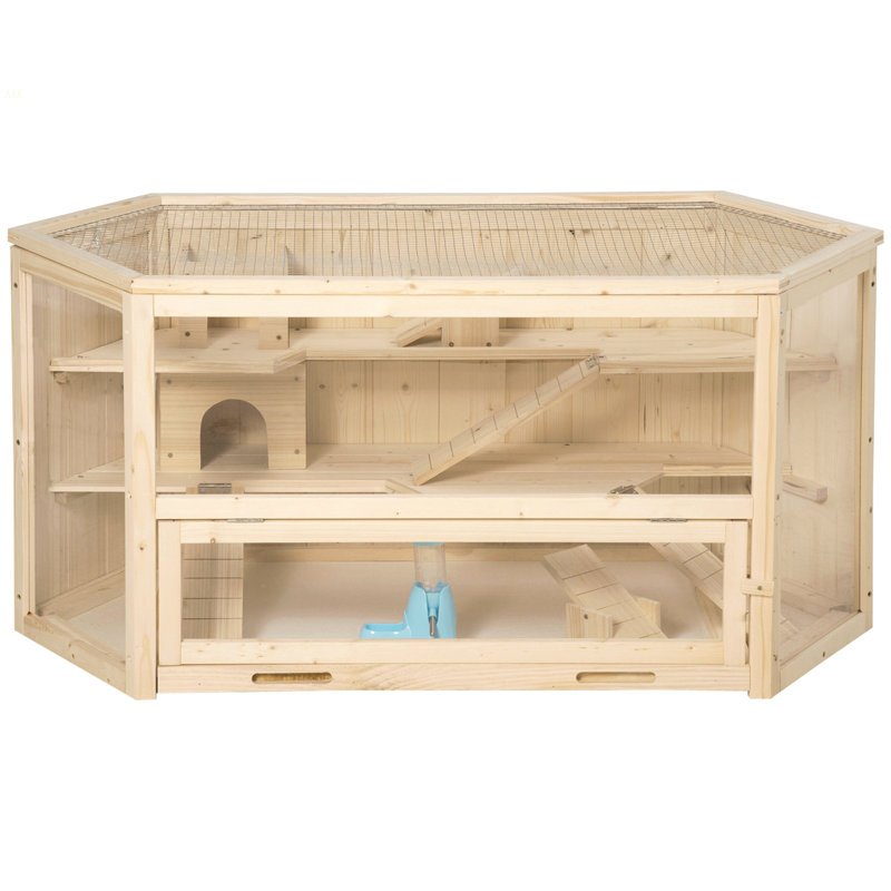 Cage à hamster en bois pour petits animaux Pawhut