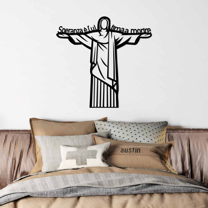 Decorative Metal Wall Accessory, Black Finish, 22.0 x 21.3 inches | 100% Metal, Thickness: 0.06 inches | Stylish Home Decor, Durable Design for Living Room, Bedroom & Office Spaces, Unique Wall Art