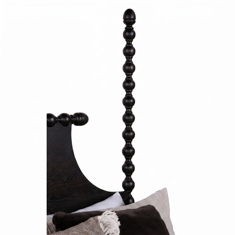 Emily Spindle Four Post Bed, Queen, Black