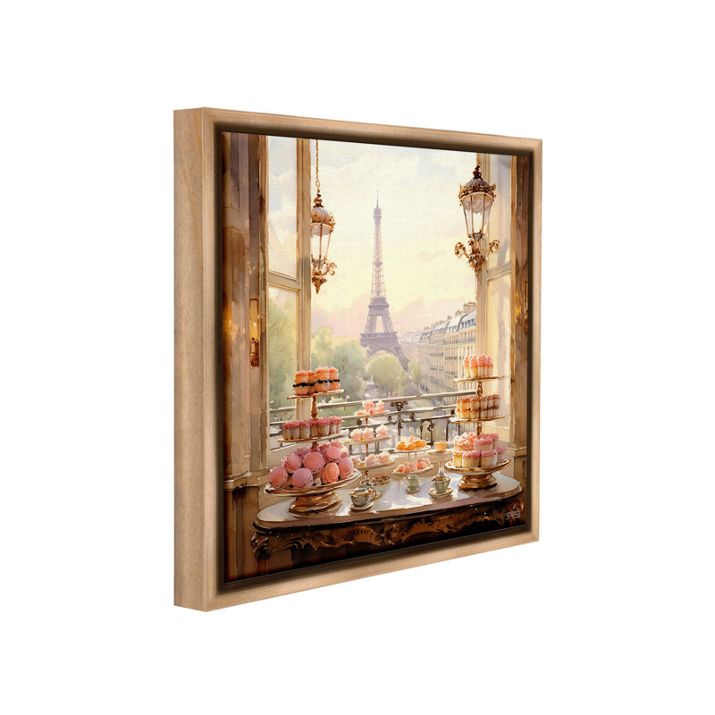 "Elegant Parisian Sweets View" par RB sur toile, Cadre flottant orme Montalcino, H 25 po x l 25 po