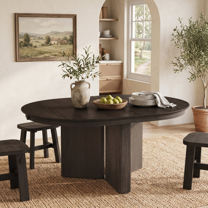 Table de salle à manger extensible Modern Farmhouse, Espresso