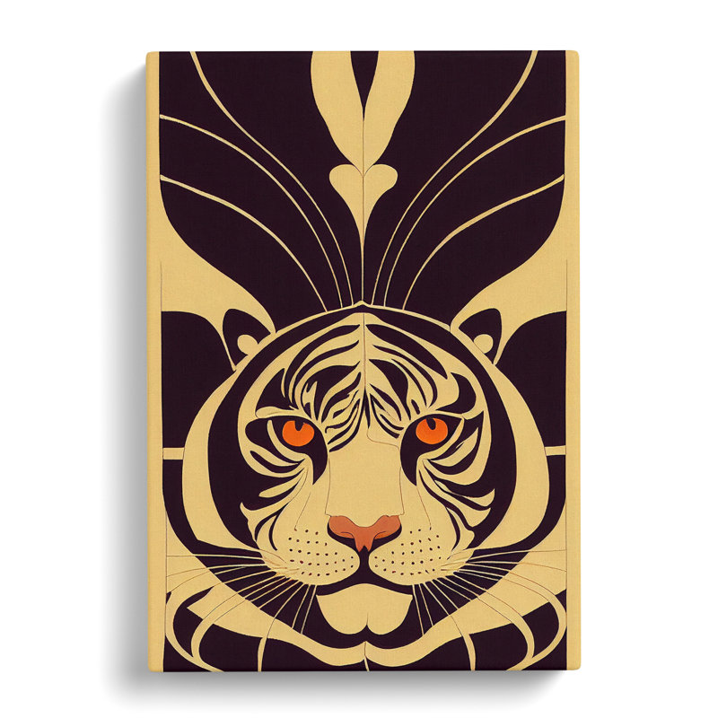 XC1022-4668X Tiger Art Deco - Wrapped Canvas Print, 76cm H x 50cm W x 3cm D