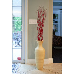 21 Extra Large Glass Tall Floor Vase for Pampas Grass- Oversize Big Amber  Jug Vases for Living Room- Hand Blown Heavy Duty Tall Round Glass Bottle