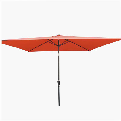Parasols d'extérieur à énergie solaire rectangulaires 10 x 6,5 t avec manivelle et bouton-poussoir inclinable pour la cour