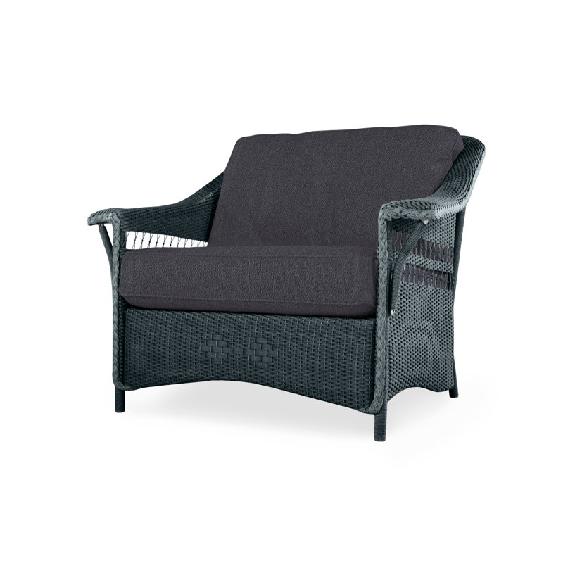 Nantucket Outdoor Lounge Chair, Decorline Navy, White