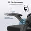 Chaise de bureau ergonomique en filet avec support lombaire réglable et accoudoirs rembourrés, pour 5 pi 3 po à 6 pi 6 po-939325480-954430934-954430932