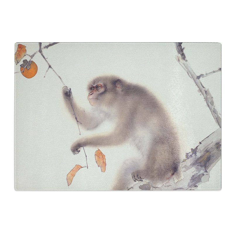 Tempered Glass a Monkey Chopping Board, 39 cm W x 28.5 cm L